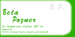 bela pozner business card